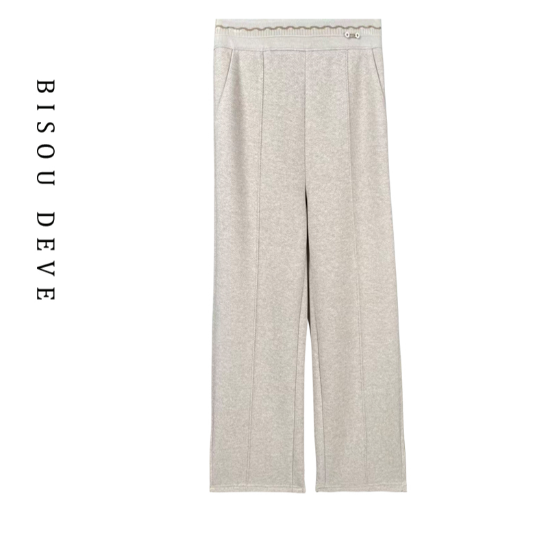 【时初轻奢】螺纹羊毛九分裤MA21108048