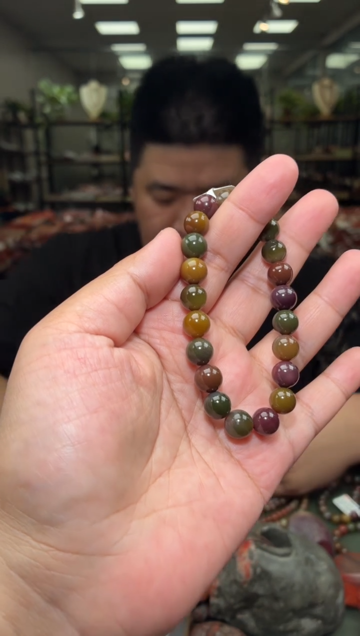 未镶嵌手串玛瑙/玉髓雁**?单圈手串一条约9mm多样性发货