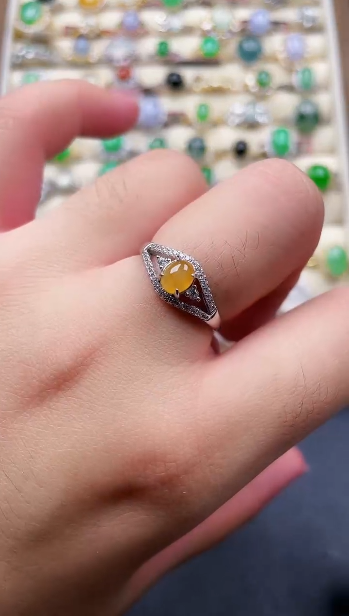 银S925镶嵌戒指翡翠11