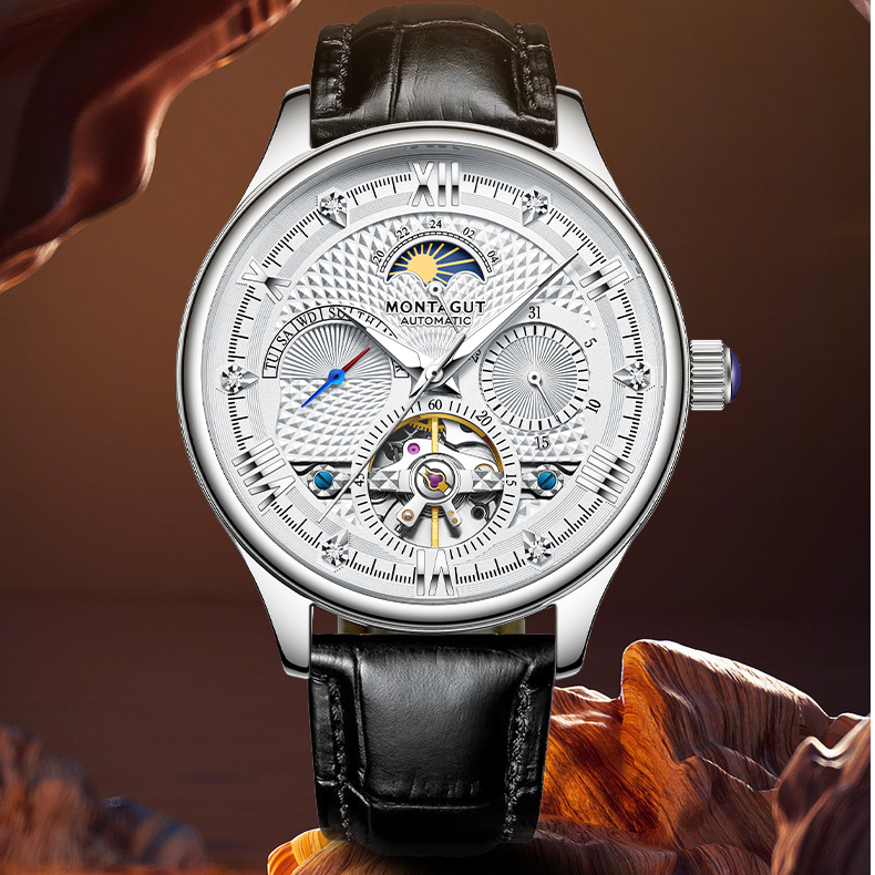 【高总专属】法国梦特娇Astro天体9592白 男士高奢自动机械腕表 DZL