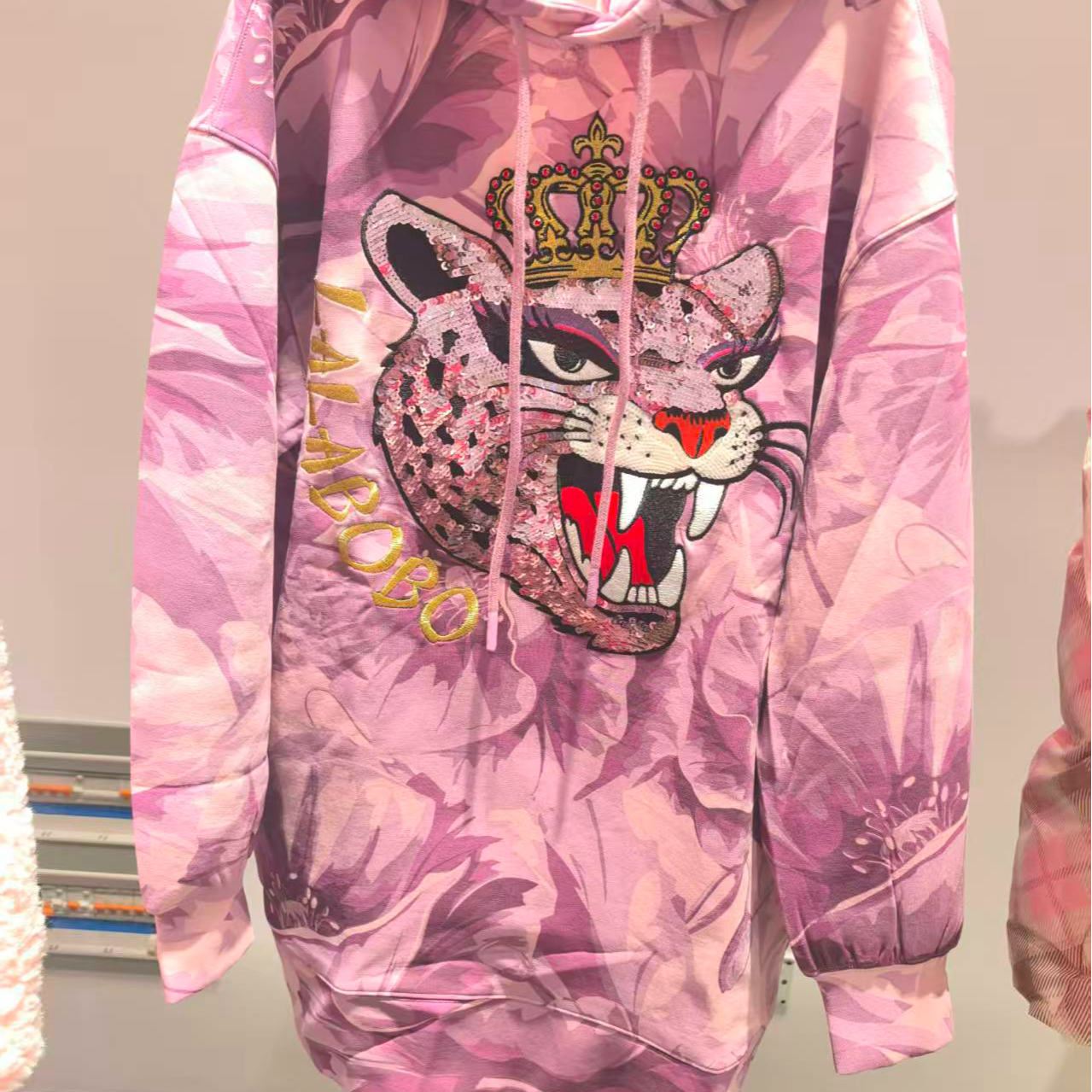 武汉（染色不退不换）LABO花朵豹子头连帽卫衣L20C-WSTS13