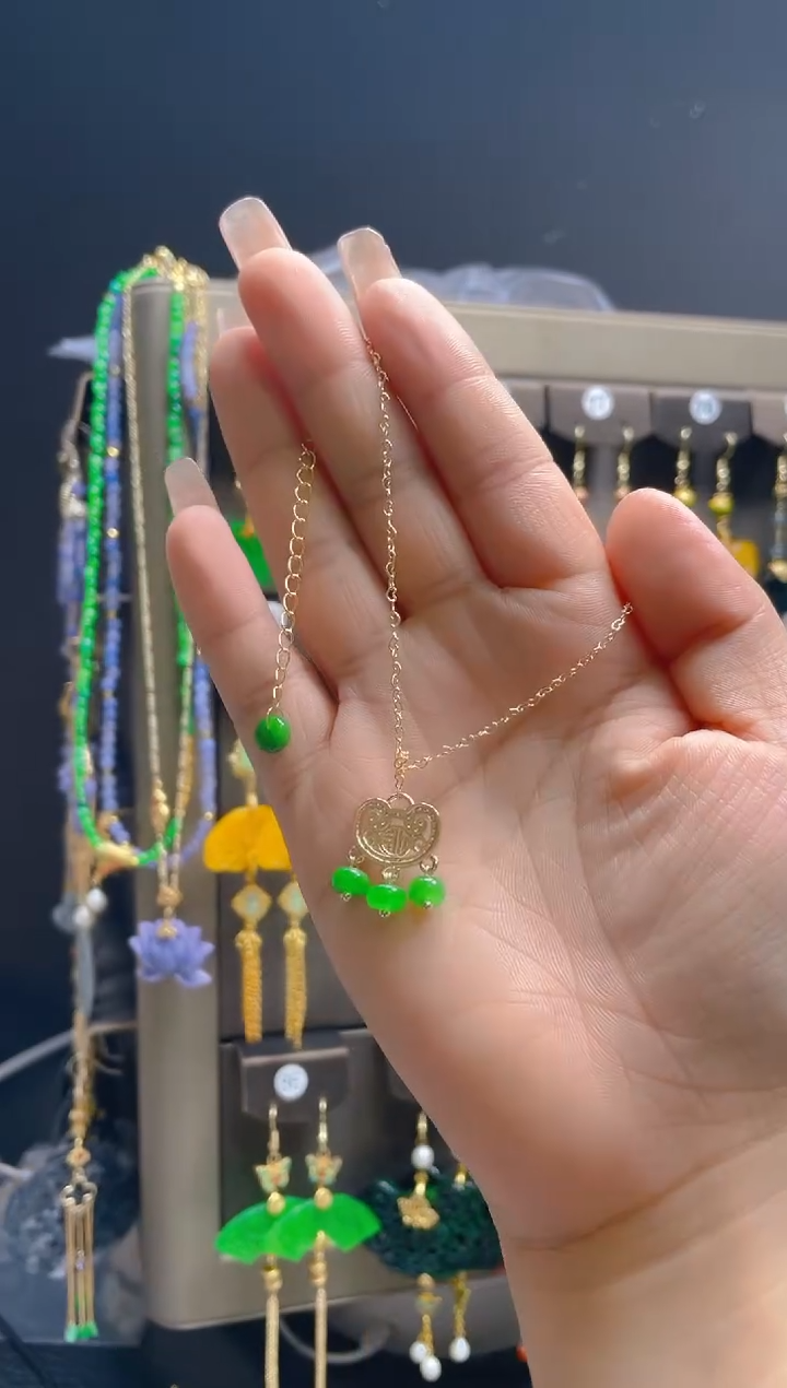 翡翠合金耳饰021翡翠饰品