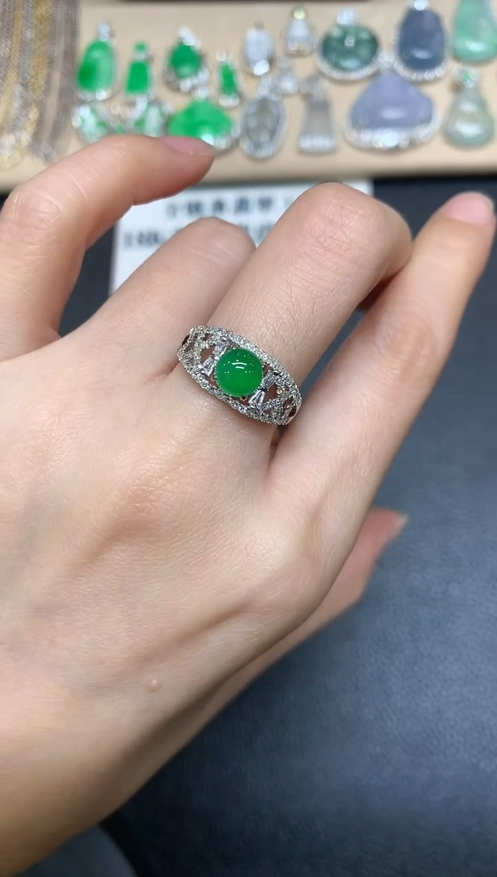 【闪购商品】翡翠戒指18K金镶嵌【无服务费