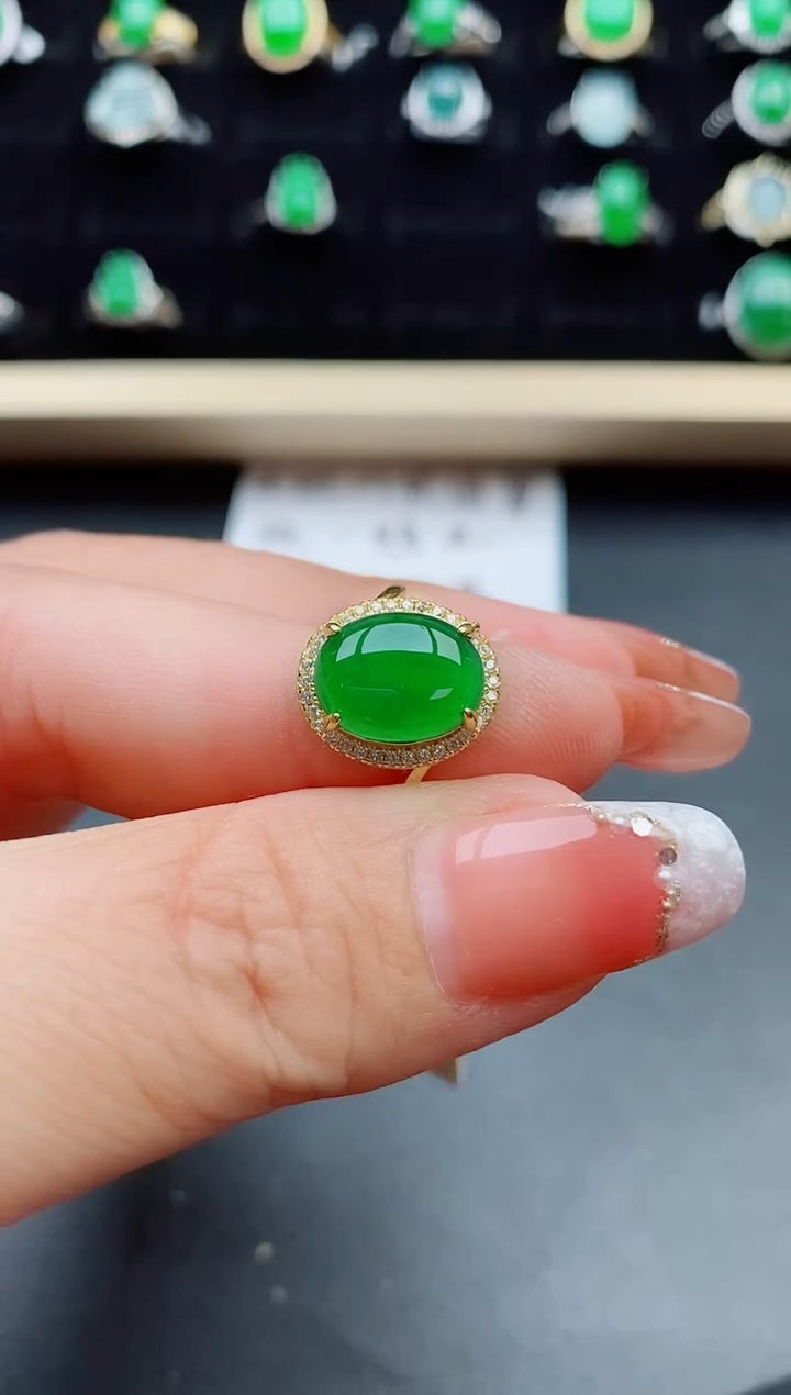 【闪购商品】翡翠戒指银S925镶嵌50800