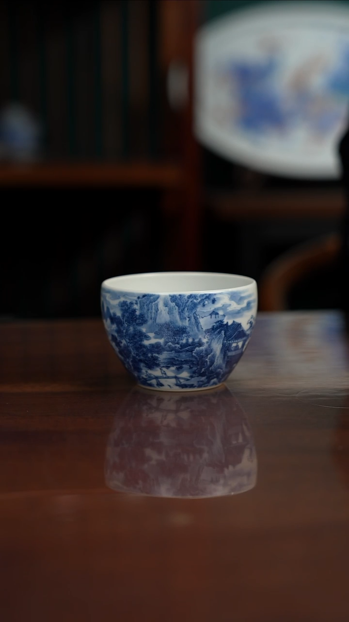 景琳藏青花北派山水北冥图