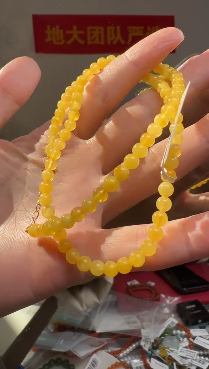 琥珀项链银S925镶嵌俄料白花金绞蜜蜡S925银扣头尾链项链