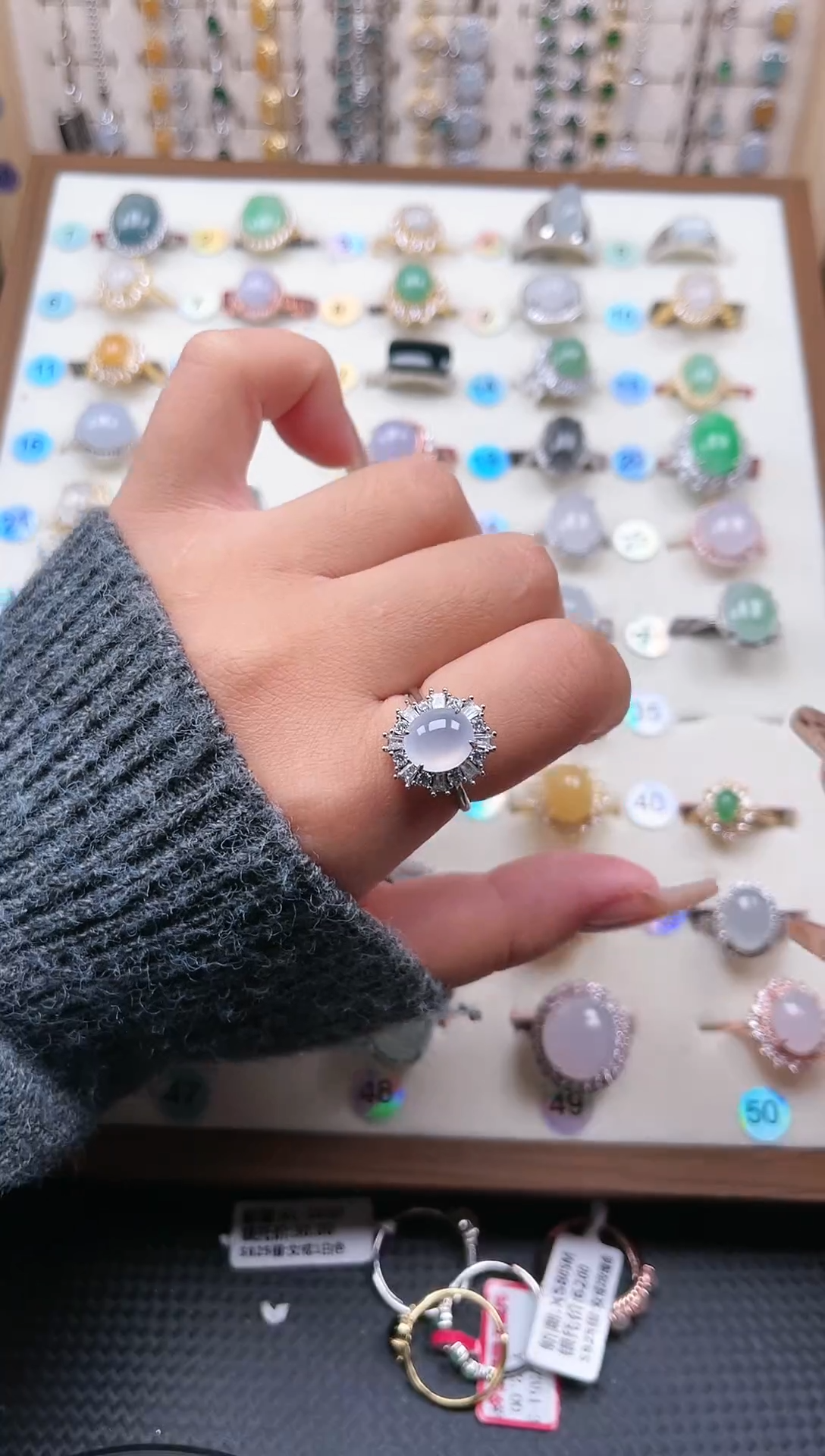 【闪购商品】翡翠戒指银S925镶嵌天然A货翡翠戒指