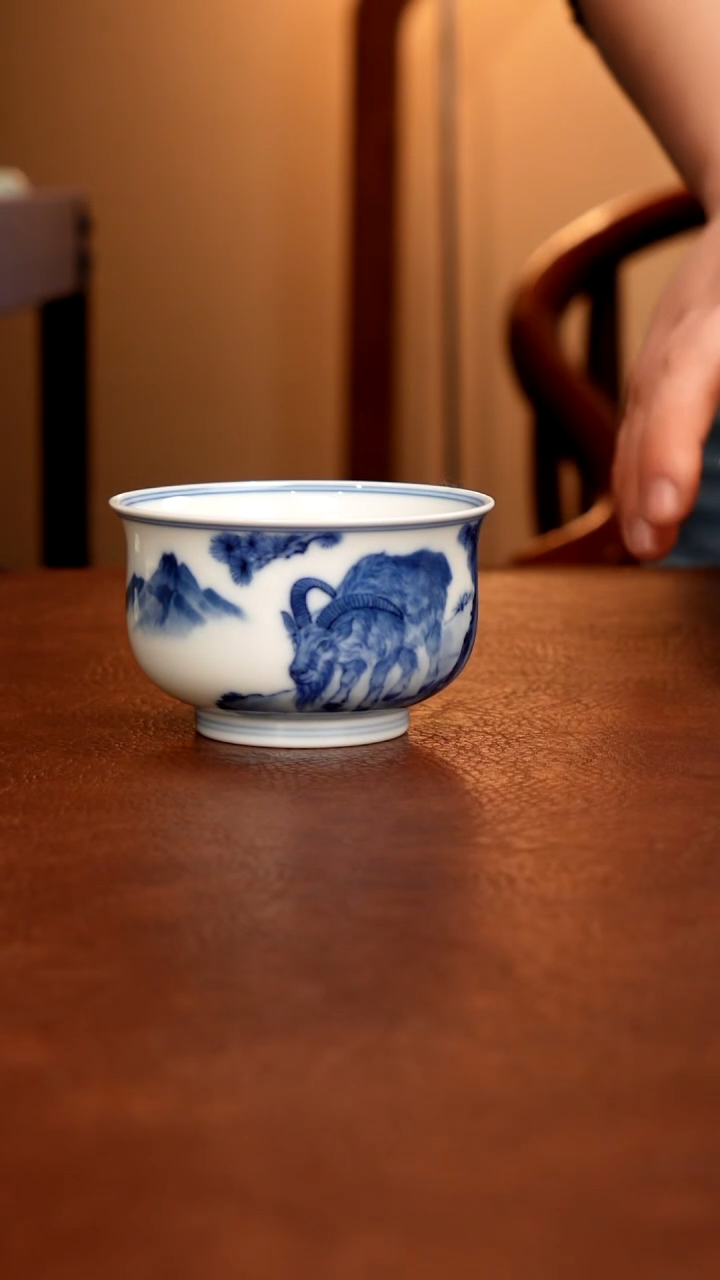 摆件陶景德镇瓷器，青花瓷手绘茶具~