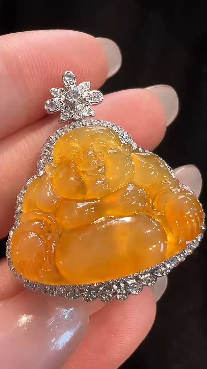 吊坠(不含链)18K金镶嵌翡翠AL6