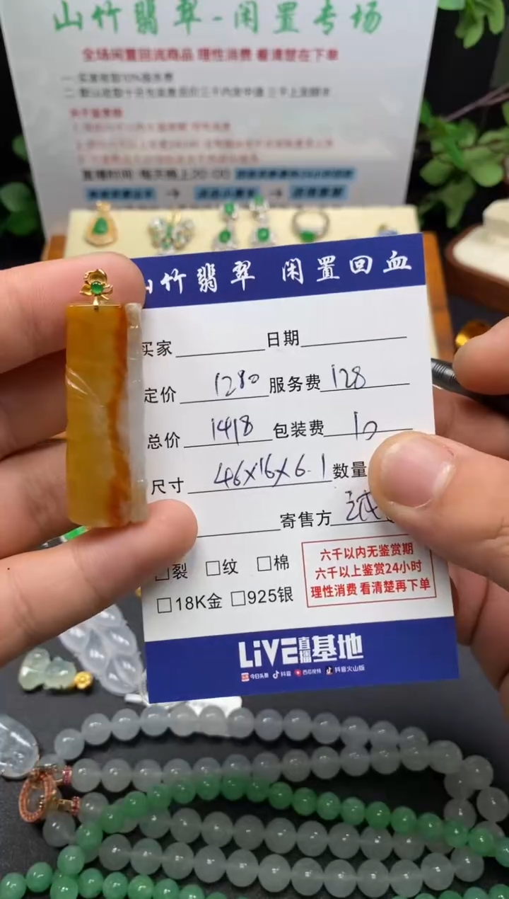 颈饰18K金镶嵌翡翠3002148