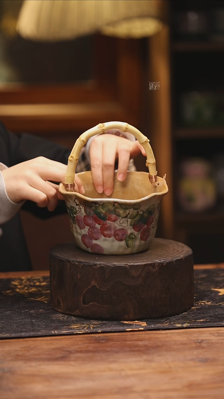 陶瓷景德镇高温釉下手绘陶瓷@L464@