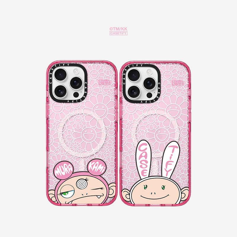村上隆 x CASETiFY 联名系列 KAIKAI AND KIKI 粉红色手机壳