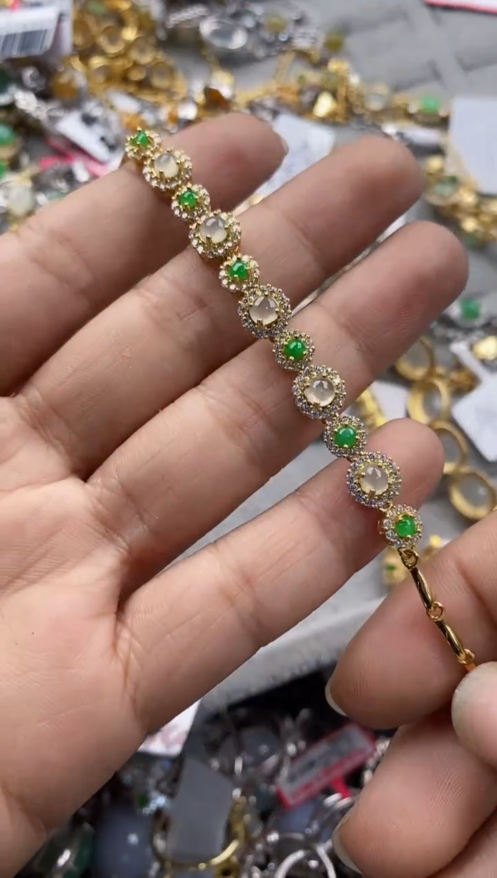 银S925镶嵌戒指翡翠444               3