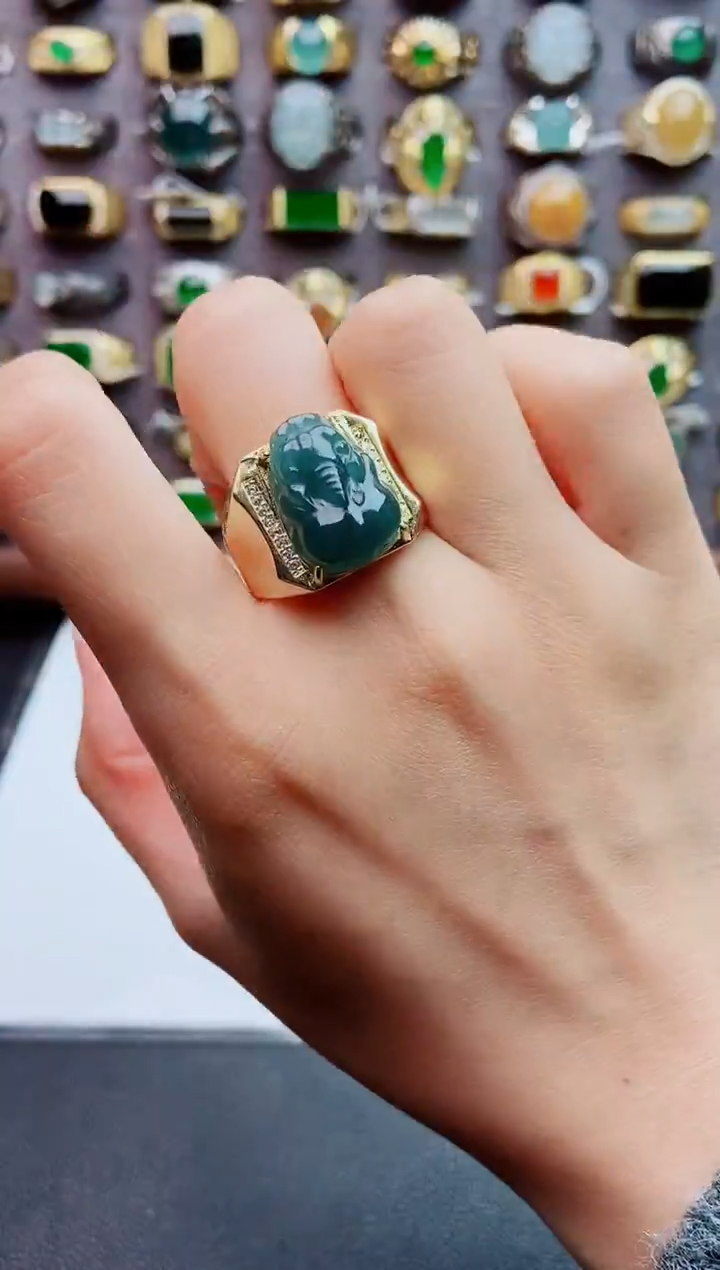 未镶嵌戒指翡翠天然翡翠男戒