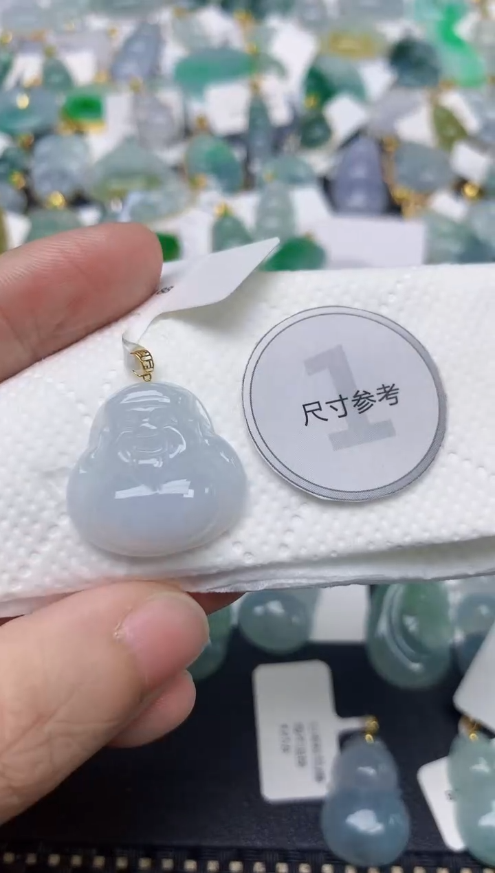 颈饰18K金镶嵌翡翠天然缅甸A货翡翠