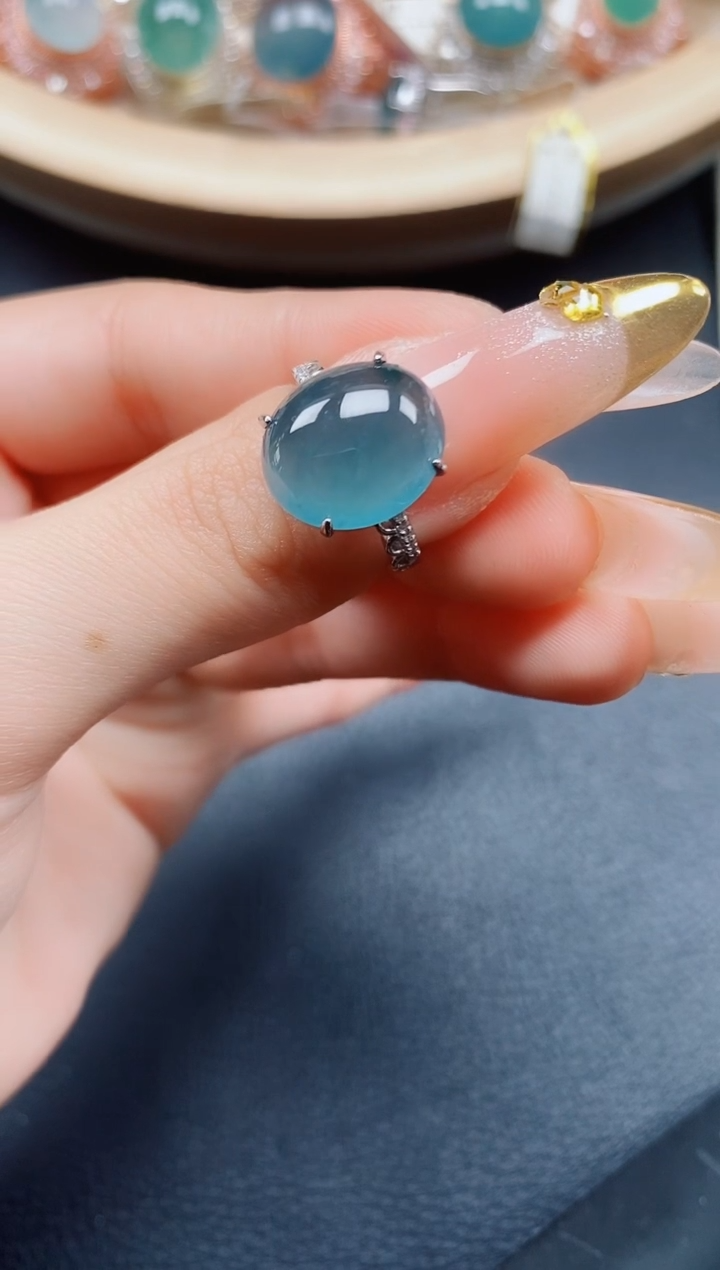 【闪购商品】翡翠戒指银S925镶嵌翡翠