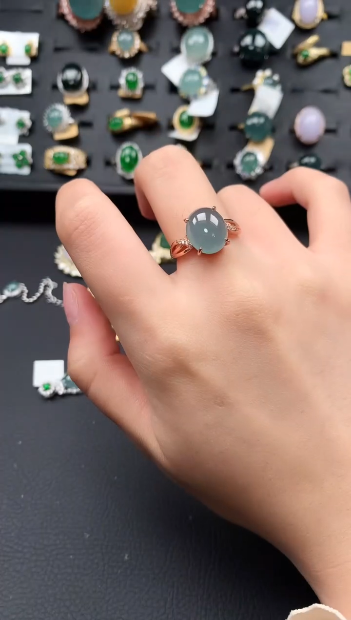 【闪购商品】翡翠戒指银S925镶嵌614124