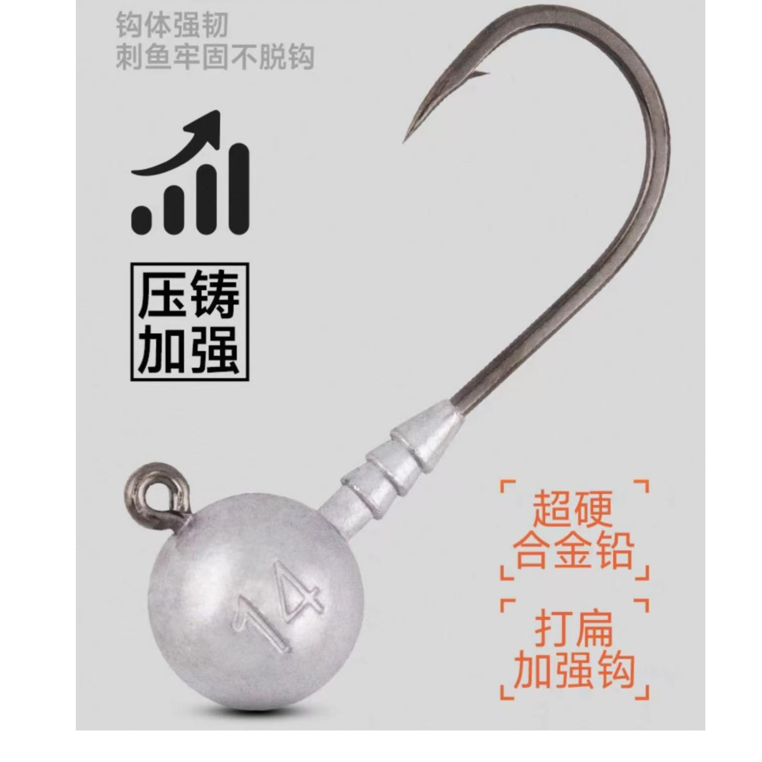 【50枚压铸铅头钩】路亚铅头钩钓钩高吨位高锑高高感度高强度高品质