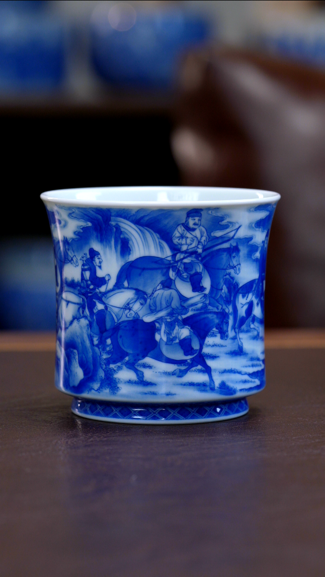 【青山秋雨】春郊游骑图主人杯