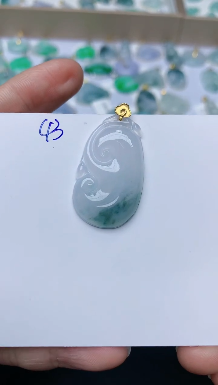 【闪购商品】翡翠颈饰18K金镶嵌天然翡翠A货    