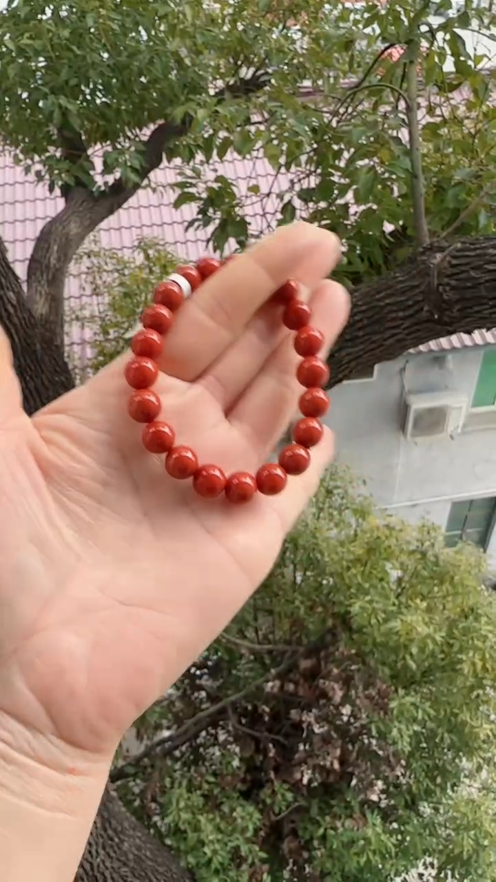 未镶嵌多样性发一件南红玛瑙【高货】锦红9mm保山圆珠单圈 