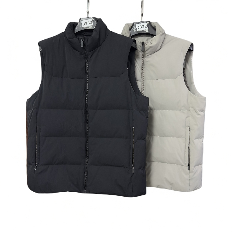 J332【沙C】 2025冬季新款羽绒马甲#8863黑/米灰