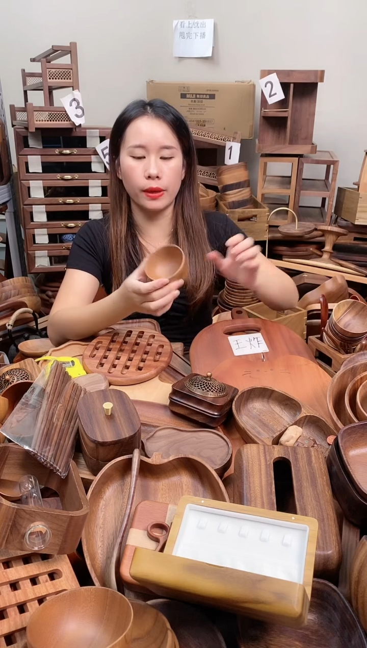 木 南美胡桃木小茶杯8*5cm  内销  到手2个