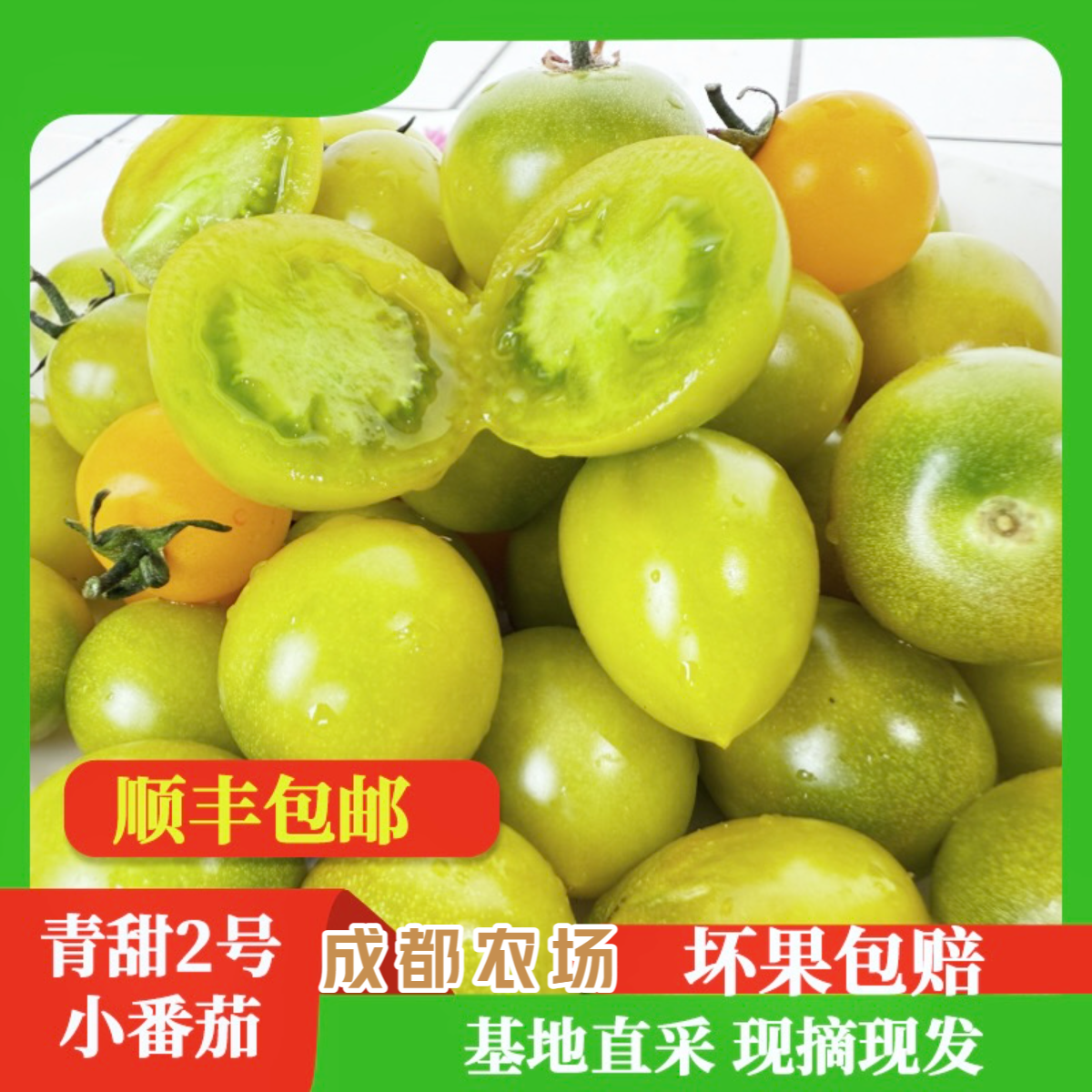【顺丰包邮】成都本地农场鲜摘青甜二号圣女果绿色小番茄/3斤/5斤基地直发新鲜番茄同城送四川省