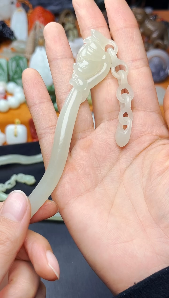 【闪购商品】和田玉发饰未镶嵌荷花