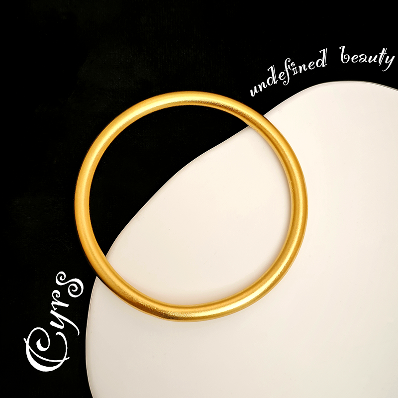 铜合金手镯 克芮司|5mm传承古法素圈实心时尚磨砂手镯长久不掉色