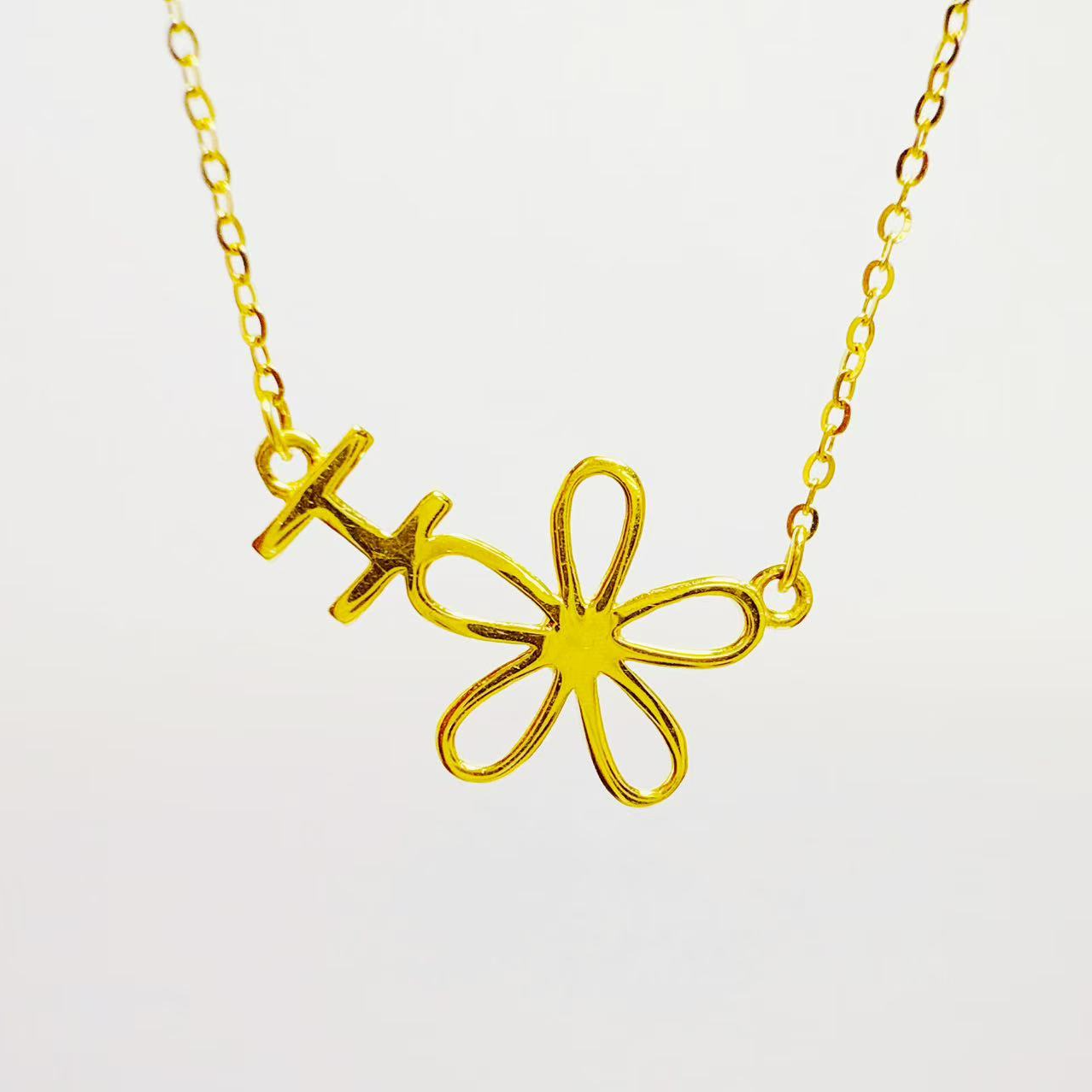 金囍库时尚黄金足金精品工艺镂空五花轻奢百搭简约