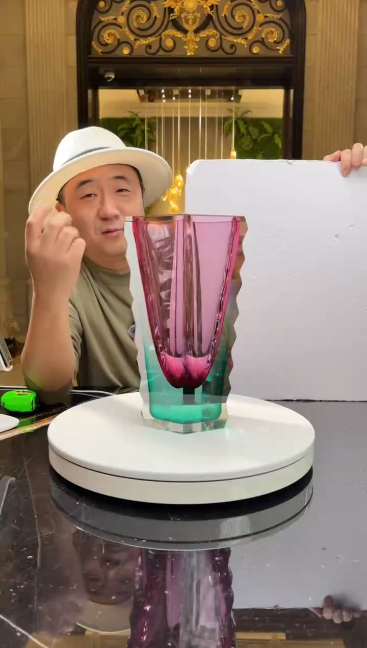 【闪购商品】摆件AJ031501金红冰岛火山花器