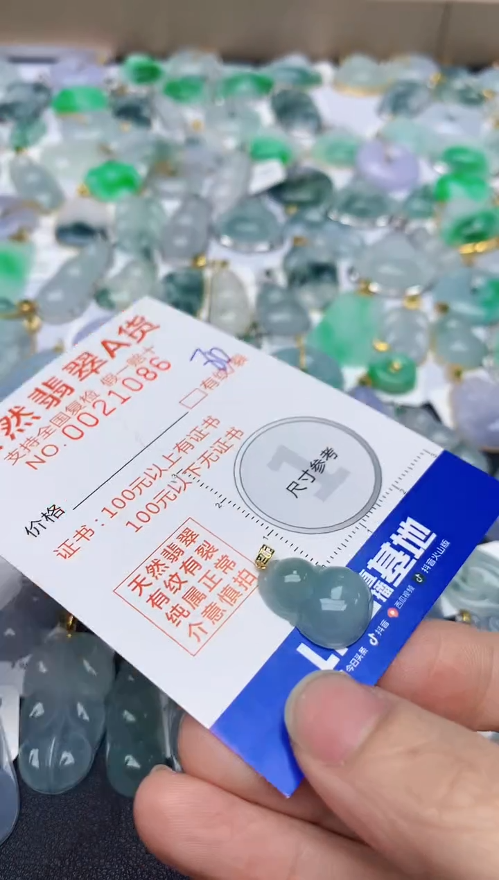 【闪购商品】翡翠颈饰18K金镶嵌天然翡翠A货