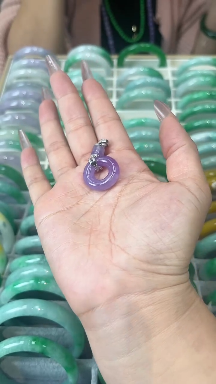 【闪购商品】砖雕a33 冰紫平安扣吊坠