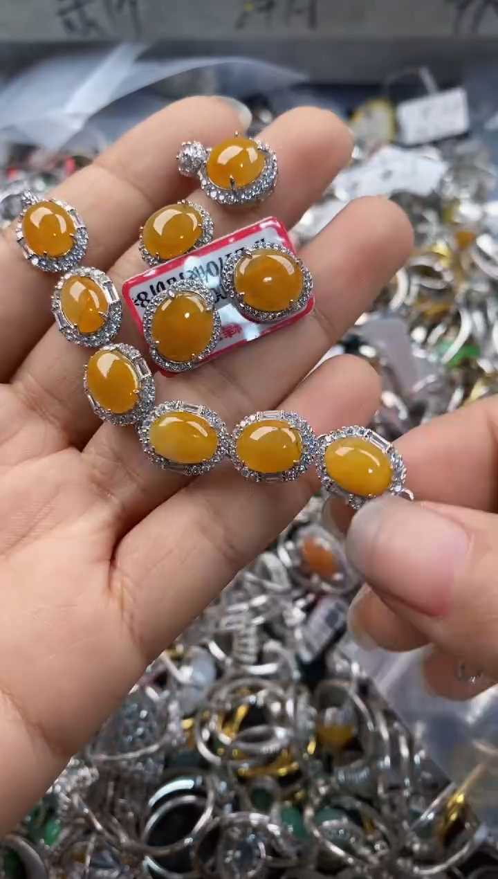 银S925镶嵌戒指翡翠555---4