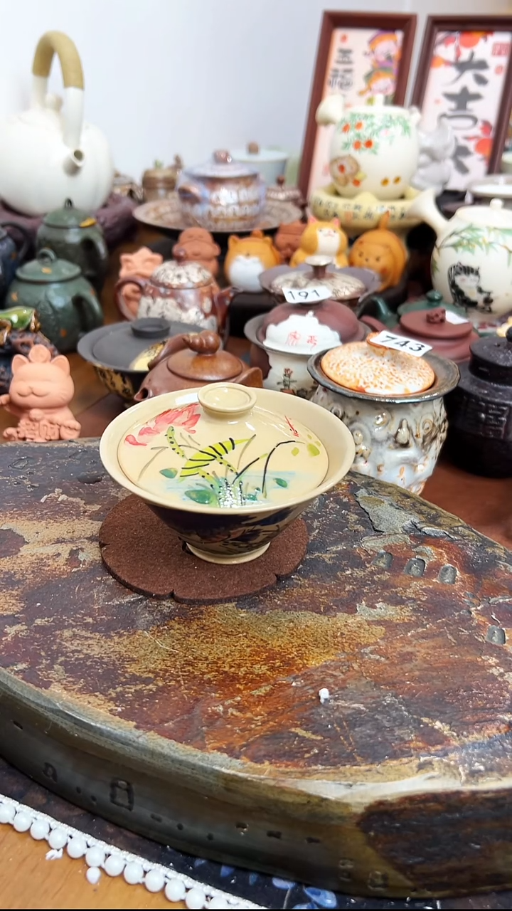  【茶瓷物语】手工手绘盖碗（年年有鱼）