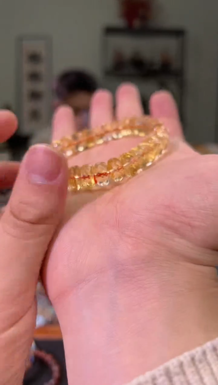 【闪购商品】黄晶手串未镶嵌11+黄水晶算盘珠切面（多样性发其一）