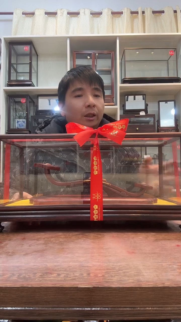 红酸枝木类木头款淡*魚707玻璃罩