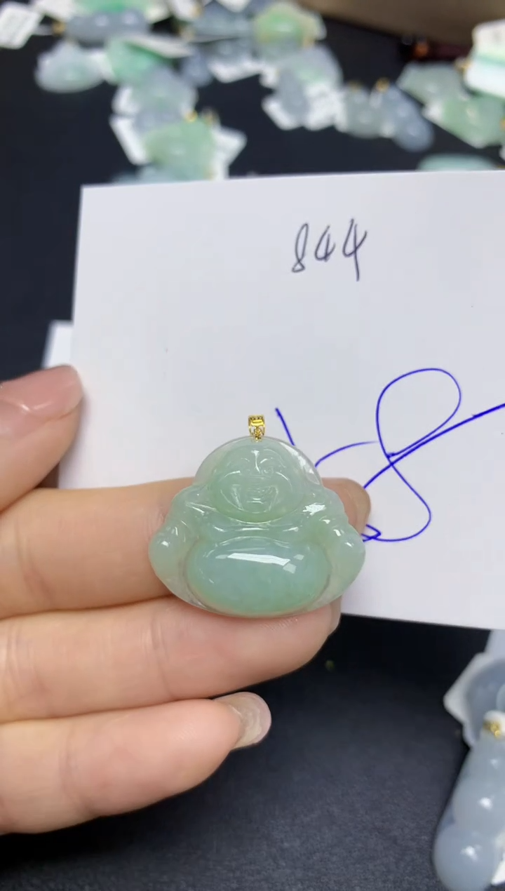 【闪购商品】翡翠挂件18K金镶嵌 天然翡翠A货
