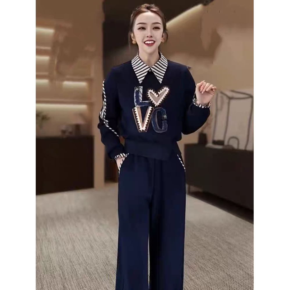 高级感卫衣套装2025秋冬高端时尚洋气炸街减龄阔腿裤子两件套