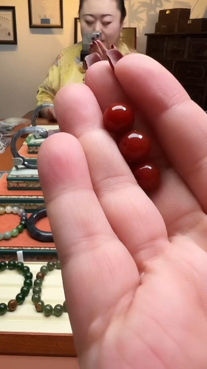 玛瑙/玉髓配珠未镶嵌10mm圆珠配珠3颗