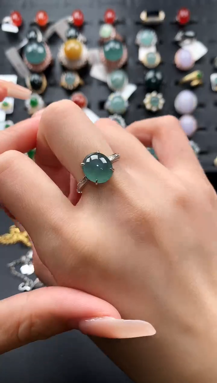 【闪购商品】翡翠戒指银S925镶嵌46547567