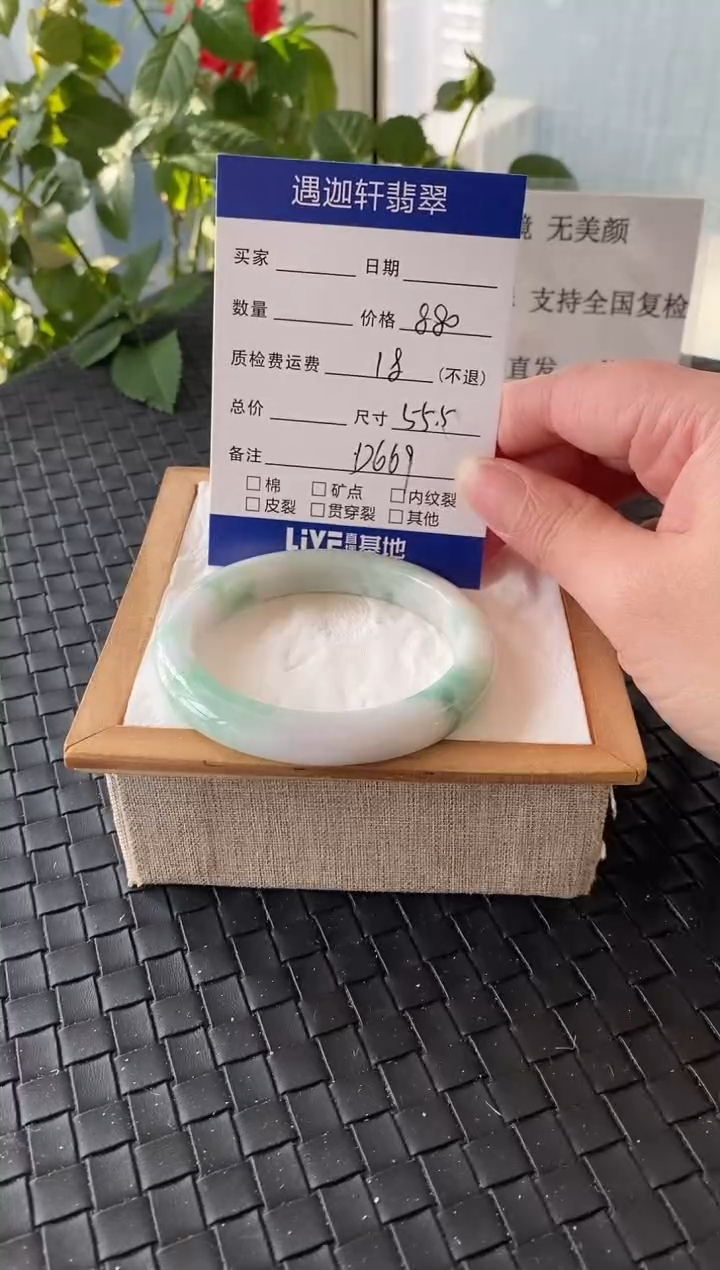 未镶嵌手镯翡翠55.5圈口 D669编码