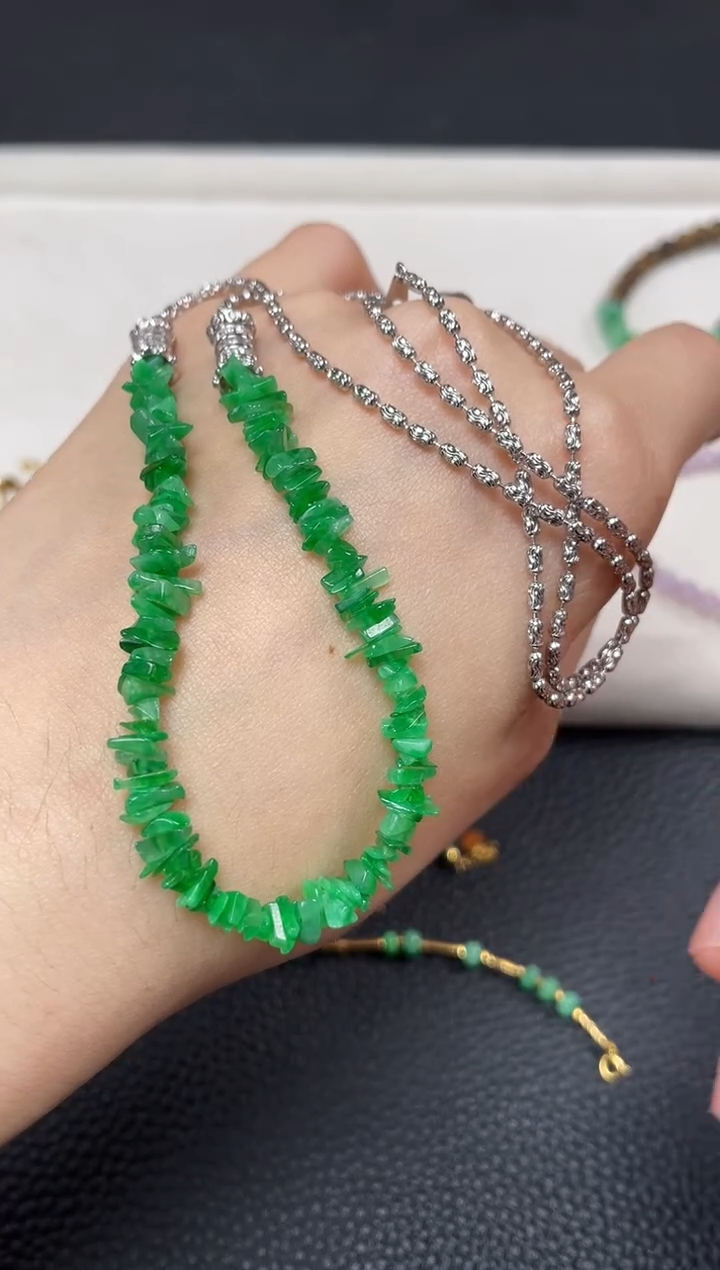 【闪购商品】翡翠套链银S925镶嵌一个   JK352