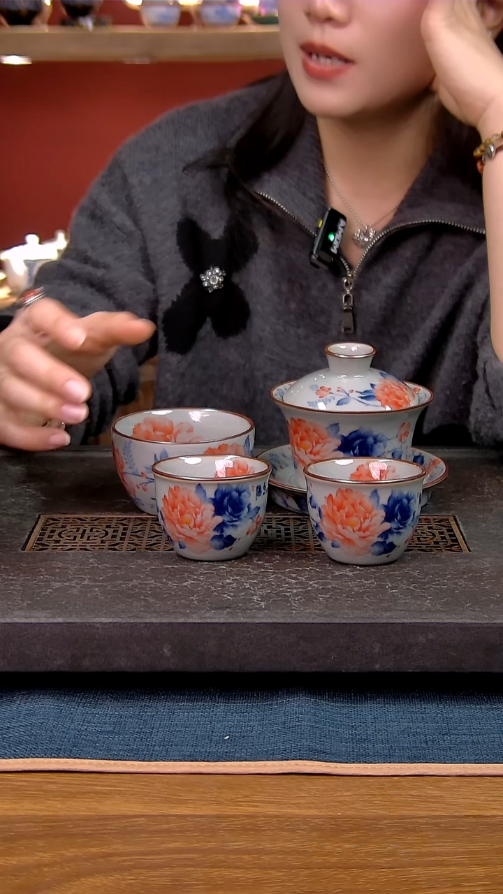 简装家用款4件套 老陶泥开片纹陶瓷茶具