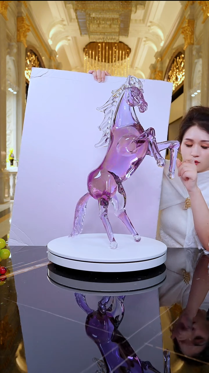 摆件AJ03403紫水晶跃马艺术摆件