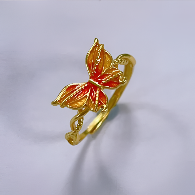 925银戒指 【欣欣专享】925银烟雨梦蝴蝶戒指 YJZ180