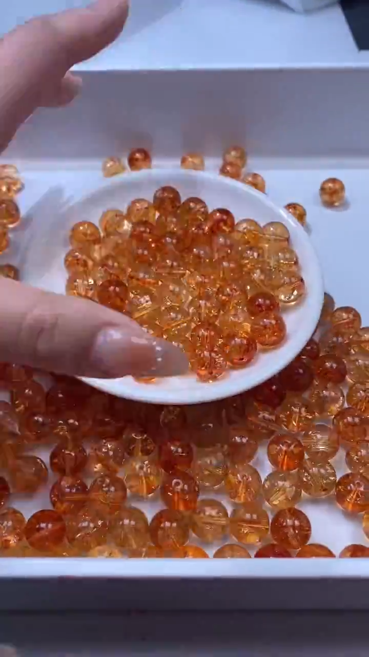 颈饰未镶嵌水晶w1721金橙碧玺12mm*8颗