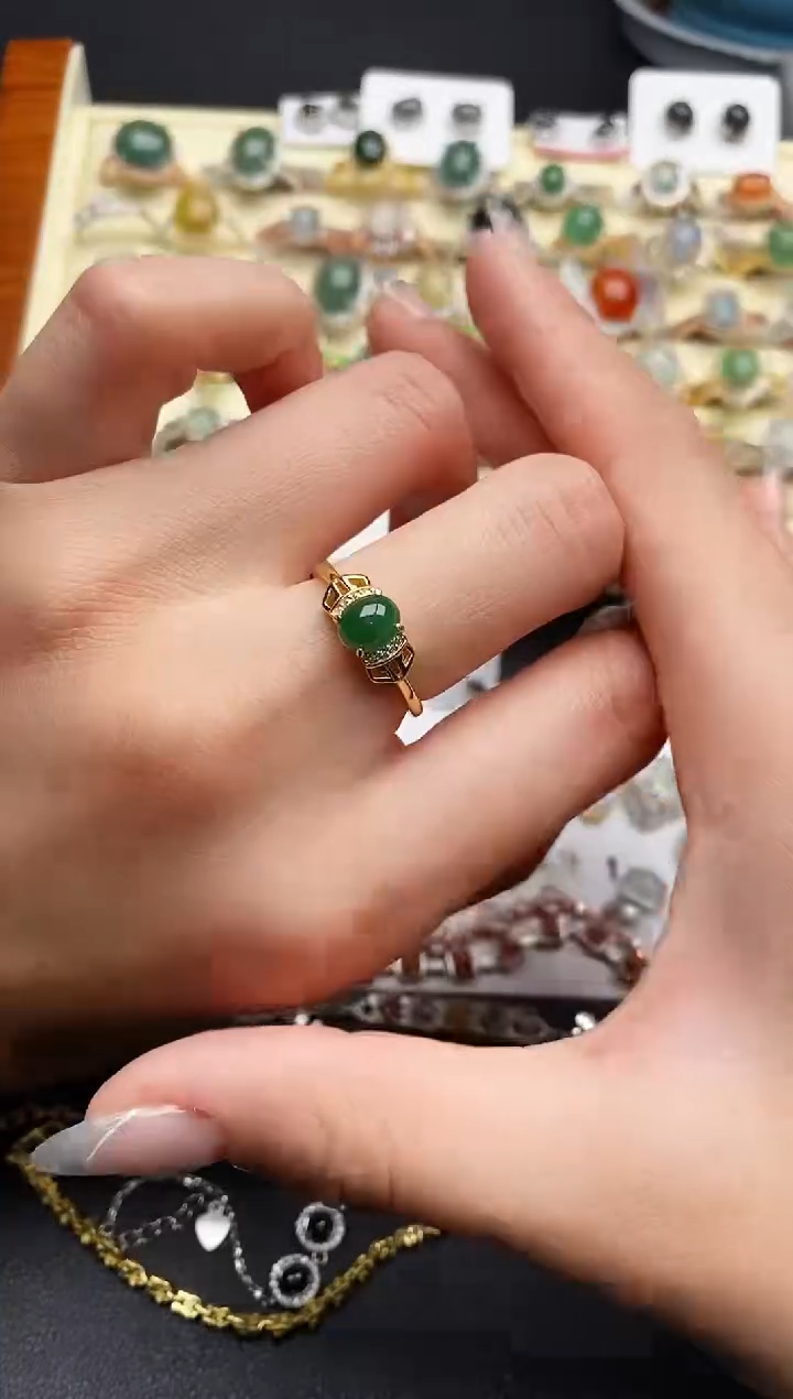 【闪购商品】翡翠戒指银S925镶嵌2222222222+5