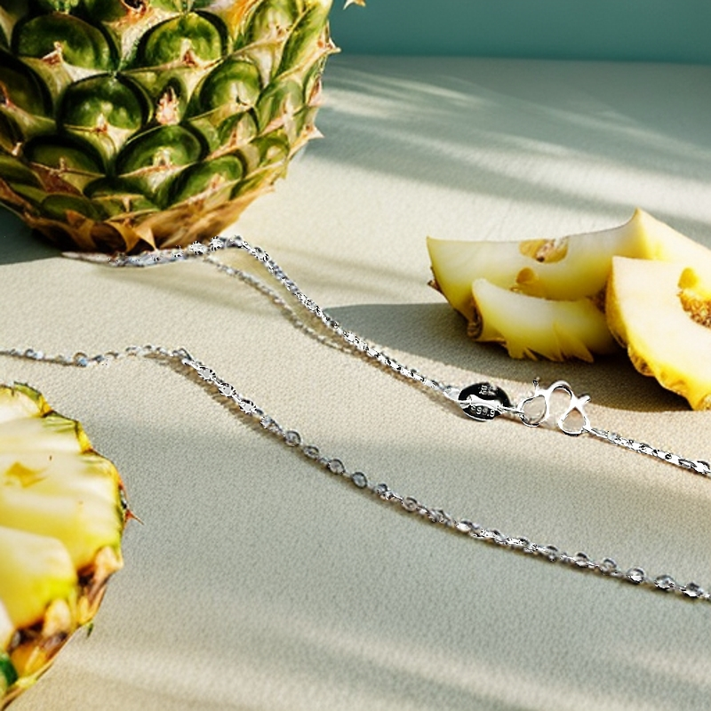 链子足银 菠萝项链银饰穿搭搭配轻奢百搭时尚节日礼物